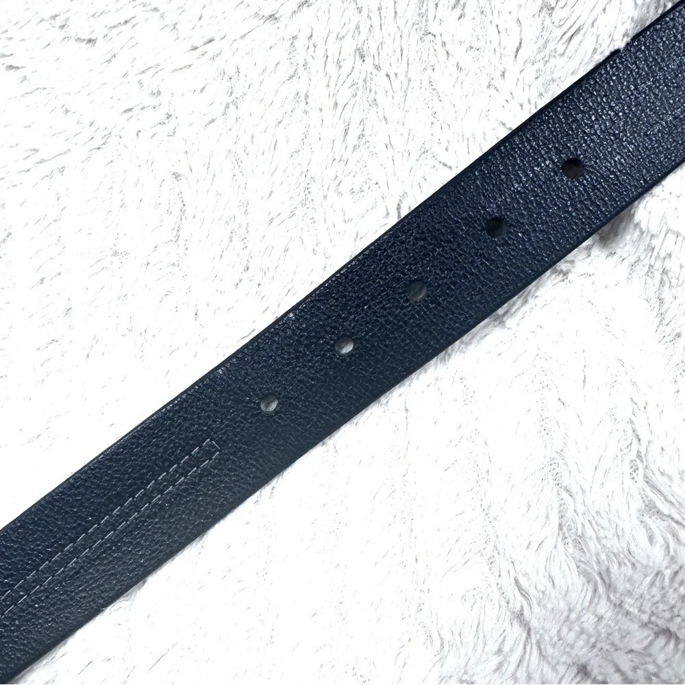 Alesbury Elegant Black Genuine Leather Belt  Brushed Metal Buckle 36 / 90. NWOT
